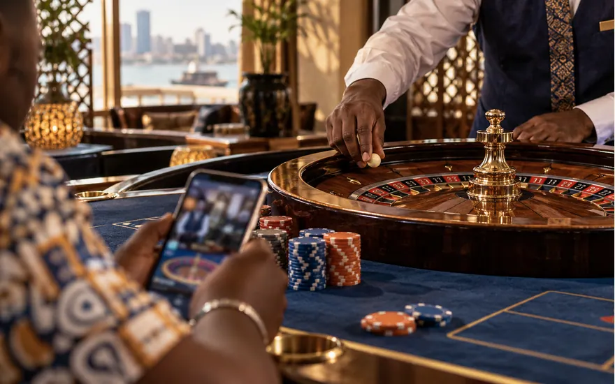 A dealer and phone illustrate checking the exact live-table rules